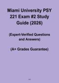 Miami University PSY 221 Exam 2 Study Guide PDF &ndash; Complete Exam Prep