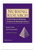 Nursing Research &ndash; Generating and Assessing Evidence for Nursing Practice &lpar;11th Edition&rpar; by Polit & Beck &ndash; Comprehensive Test Bank Practice Questions with Answers