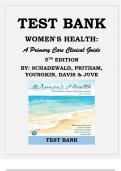 Test Bank for Women's Health&colon; A Primary Care Clinical Guide 5th Edition by Schadewald & Pritham &vert; Complete Exam Questions and Answers