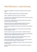 POLS 2302 Exam 2 - Lamar Universit Questions With Correct Solutions&comma; Already Passed&excl;&excl;