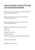 CHEM 121 LAB REPORT 1 PRACTICE TEST PAPER 2026 SOLVED QUESTIONS REVIEW