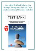 Accredited Test Bank Solutions For Strategic Management Text and Cases&comma; 11th Edition Dess &lbrack;All Lessons Included&rsqb;&period;&vert;Chapters 1-13 covered&comma; Graded A&plus;&period;