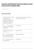 Montana Administrator Test Exam &lpar;Recent exam&rpar; Fully solved & updated 2026   