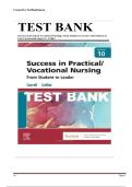 Test Bank for Success in Practical&sol;Vocational Nursing 10th Edition by Carroll & Collier &ndash; Complete Chapter Questions & Answers