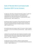 State of Nevada Work Card Study Guide Questions With Correct Answers 