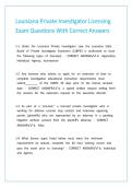 Louisiana Private Investigator Licensing Exam Questions With Correct Answers