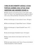 CHEM 210 BIOCHEMISTRY MODULE 3 EXAM PORTAGE LEARNING 2026 ACTUAL EXAM QUESTIONS AND ANSWERS SOLVED A&plus;