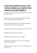 CHEM 210 BIOCHEMISTRY MODULE 3 EXAM PORTAGE LEARNING 2026 COMPLETE STUDY GUIDE FULL SOLUTIONS VERIFIED A&plus;