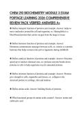 CHEM 210 BIOCHEMISTRY MODULE 3 EXAM PORTAGE LEARNING 2026 COMPREHENSIVE REVIEW PACK VERIFIED ANSWERS A&plus;