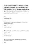 CHEM 210 BIOCHEMISTRY MODULE 3 EXAM PORTAGE LEARNING 2026 PREMIUM EXAM PREP VERIFIED QUESTIONS AND ANSWERS A&plus;