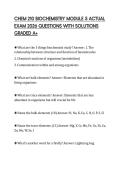 CHEM 210 BIOCHEMISTRY MODULE 5 ACTUAL EXAM 2026 QUESTIONS WITH SOLUTIONS GRADED A&plus;