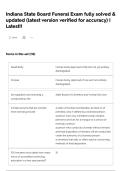 Indiana State Board Funeral Exam fully solved & updated &lpar;latest version verified for accuracy&rpar; &vert; Latest&excl;&excl;