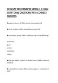 CHEM 210 BIOCHEMISTRY MODULE 5 EXAM SCRIPT 2026 QUESTIONS WITH CORRECT ANSWERS