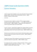 LSBPIE Study Guide Questions With Correct Answers