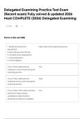Delegated Examining Practice Test  Exam &lpar;Recent exam&rpar; Fully solved & updated 2026   Most COMPLETE &lpar;2026&rpar;  Delegated Examining