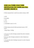 CHEM 1030 FORBES EXAM THREE CERTIFICATION TEST PAPER 2026 FULL ANSWERS GRADED A&plus;