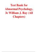 Test Bank for Abnormal Psychology 3rd Edition By William Ray&comma; ISBN&colon; 9781544399201&comma; All 16 Chapters Covered&comma; Verified Latest Edition 2024&vert;2025