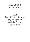 ACS Chemistry 1 Practice Test 2026 &vert; Updated Chem 1 Exam Prep Guide