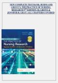 Burns and Grove's The Practice of Nursing Research- &lpar;Appraisal&comma; Synthesis and Generation of Evidence &rpar;-COMPLETE 8th Edition Test Bank- NEWEST VERSION