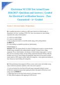 Electrician NCCER Test Actual Exam 2026&sol;2027&colon; Questions and Answers &vert; Graded for Electrical Certification Success &ndash; Pass Guaranteed - A&plus; Graded