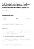 North Carolina Health Insurance State Exam Prep EXAM Questions with 100&percnt; Correct Answers &vert; Verified &vert; Updated &lpar;Actual Exam&rpar;
