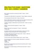 RDA PRACTICE EXAM 1 QUESTIONS WITH 100&percnt; CORRECT ANSWERS 