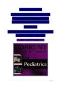 TEST BANK FOR CURRENT Diagnosis & Treatment Pediatrics 27th Edition by Maya Bunik&semi; William W&period; Hay&comma; Chapter 1 - 46 Complete