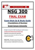 NSG 300 Final Exam &lpar;PDF&rpar; &vert; &lpar;2026&sol;2027&rpar; &vert; Foundations of Nursing &vert; Grand Canyon University