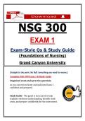 NSG 300 Exam 1 &lpar;PDF&rpar; &vert; &lpar;2026&sol;2027&rpar; &vert; Foundations of Nursing &vert; Grand Canyon University