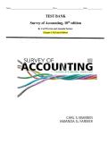 Test Bank - Survey of Accounting 10th Edition Test Bank &ndash; Carl Warren & Amanda Farmer &vert; Complete Chapters 1&ndash;14 &vert; Verified Accounting Exam Prep & Instructor Resource