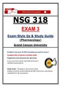 NSG 318 Exam 3 &lpar;PDF&rpar; &vert; Pharmacology Study Guide &vert; Grand Canyon University