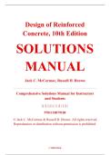 Solutions Manual &ndash; Design of Reinforced Concrete&comma; 10th Edition &ndash; Jack C&period; McCormac & Russell H&period; Brown &ndash; ISBN 9781118879108 &lpar;Full Chapters Covered&comma; Chapters 2&ndash;20&rpar;