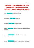 ANATOMY AND PHYSIOLOGY 2026  QUESTIONS AND ANSWERS &vert; A&plus;  GRADED &vert; WITH EXPERT SOLUTIONS 