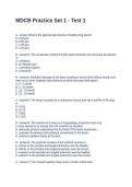 MDCB Practice Set 1 - Test 1 Questions and Answers