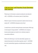 Cell Structure and Function Exam Questions And Answers