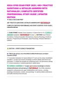 NSCA CPSS EXAM PREP 2026 &vert; 400&plus; PRACTICE QUESTIONS & DETAILED ANSWERS WITH RATIONALES &vert; COMPLETE CERTIFIED PROFESSIONAL STUDY GUIDE &vert; UPDATED EDITION