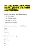 CIPS LEVEL 4 MODULE 1 FINAL PAPER 2026 FULL QUESTIONS WITH CORRECT ANSWERS GRADED A&plus;