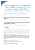 NCSO Actual Exam 2026&sol;2027&colon; Comprehensive Practice Exam with 100&percnt; Correct Answers for National Construction Safety Officer Certification &ndash; Pass Guaranteed - A&plus; Graded