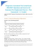 Progressive Assessment Test Actual Exam 2026&sol;2027&colon; Questions and Answers for Insurance Pre-Employment Success &ndash; Pass Guaranteed - A&plus; Graded