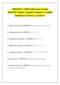 CHEM210 &sol; CHEM 210 Exam 1&vert; Latest  2026&sol;2027 Update &vert; Organic Chemistry &vert; Verified  Questions & Answers &vert; Grade A&plus;