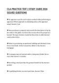 CLA PRACTICE TEST 2 STUDY GUIDE 2026 SOLVED QUESTIONS