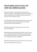 NUR 256 MENTAL HEALTH ACTUAL TEST SCRIPT 2026 VERIFIED SOLUTIONS
