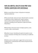 NUR 256 MENTAL HEALTH EXAM PREP 2026 TESTED QUESTIONS WITH RATIONALE