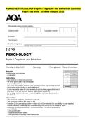 AQA GCSE PSYCHOLOGY Paper 1 Cognition and Behaviour Question  Paper and Mark  Scheme Merged 2025