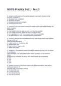 MDCB Practice Set 1 - Test 3 Questions and Answers