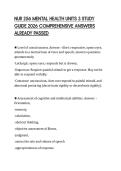 NUR 256 MENTAL HEALTH UNITS 3 STUDY GUIDE 2026 COMPREHENSIVE ANSWERS ALREADY PASSED