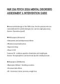 NUR 256 PSYCH 2026 MENTAL DISORDERS ASSESSMENT & INTERVENTION GUIDE