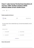 Class C water license Florida Exam Questions & Answers &vert; 100&percnt; Verified solutions &lpar;2026&rpar; UPDATE &vert;2026&excl;&excl; STUDY GUIDE EXAM  