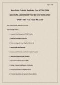 Nova Scotia Pesticide Applicator Core ACTUAL EXAM QUESTIONS AND CORRECT VERIFIED SOLUTIONS LATEST UPDATE THIS YEAR &ndash; JUST RELEASED