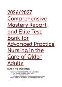 2026&sol;2027 Elite Test Bank & Mastery Guide&colon; Advanced Practice Nursing in the Care of Older Adults &lpar;Malone 7th Ed&rpar; &vert; UT Austin APRN &vert; 66-Point MCQ Gauntlet 